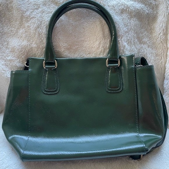 ABRO Saffiano Satchel Crossbody Leather Purse Green - Picture 4 of 14